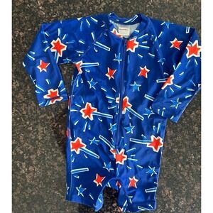 Hanna Andersson Patriotic Red White & Blue Rash Guard 3T Swim Suit